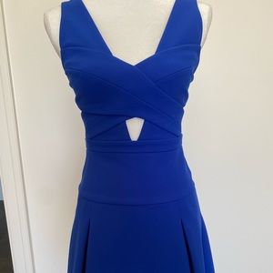 BCBG Cobalt Blue midi cocktail dress